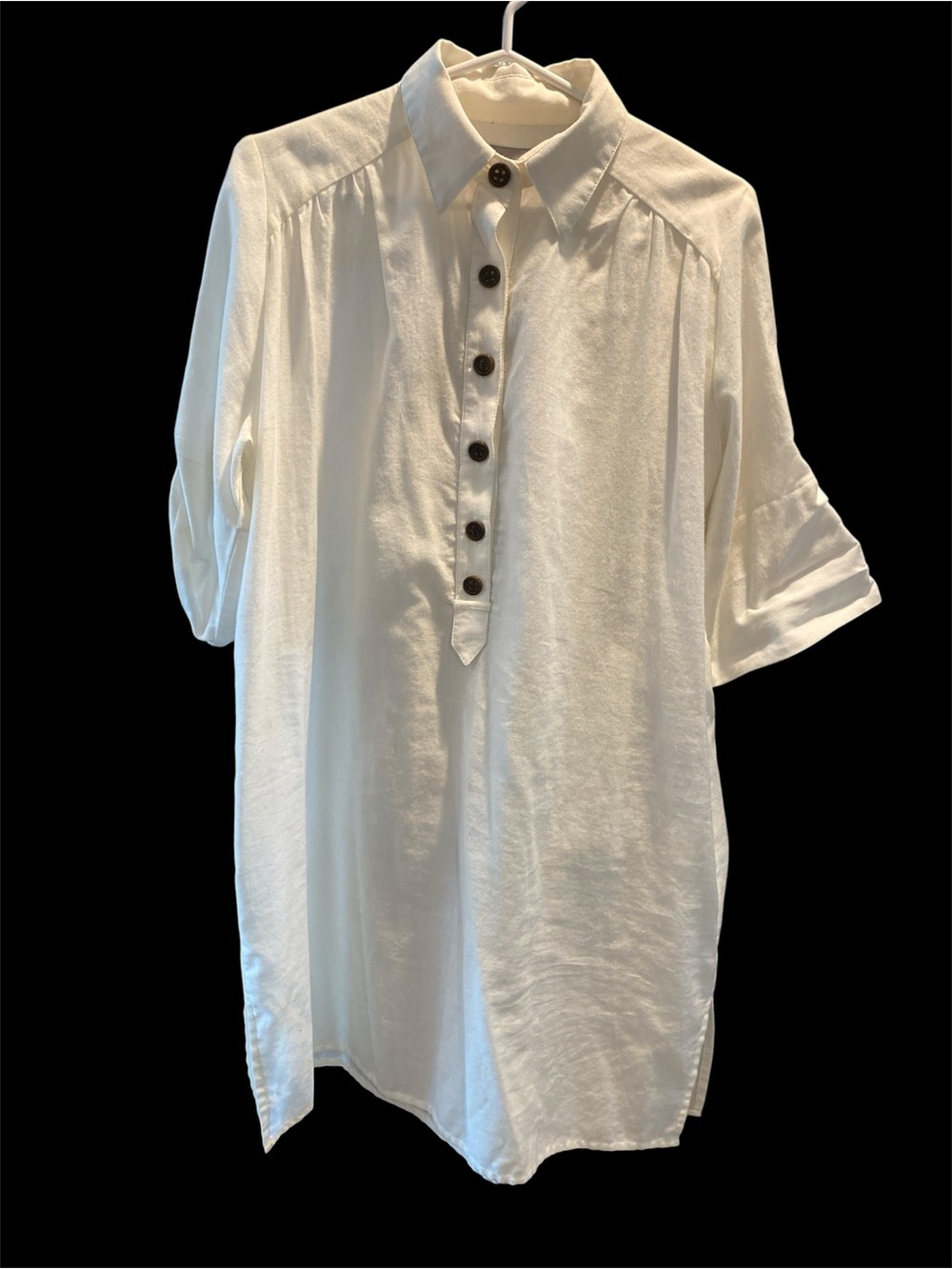 Studio Nicholson Cream Long Sleeve Shirt Dress Size 12